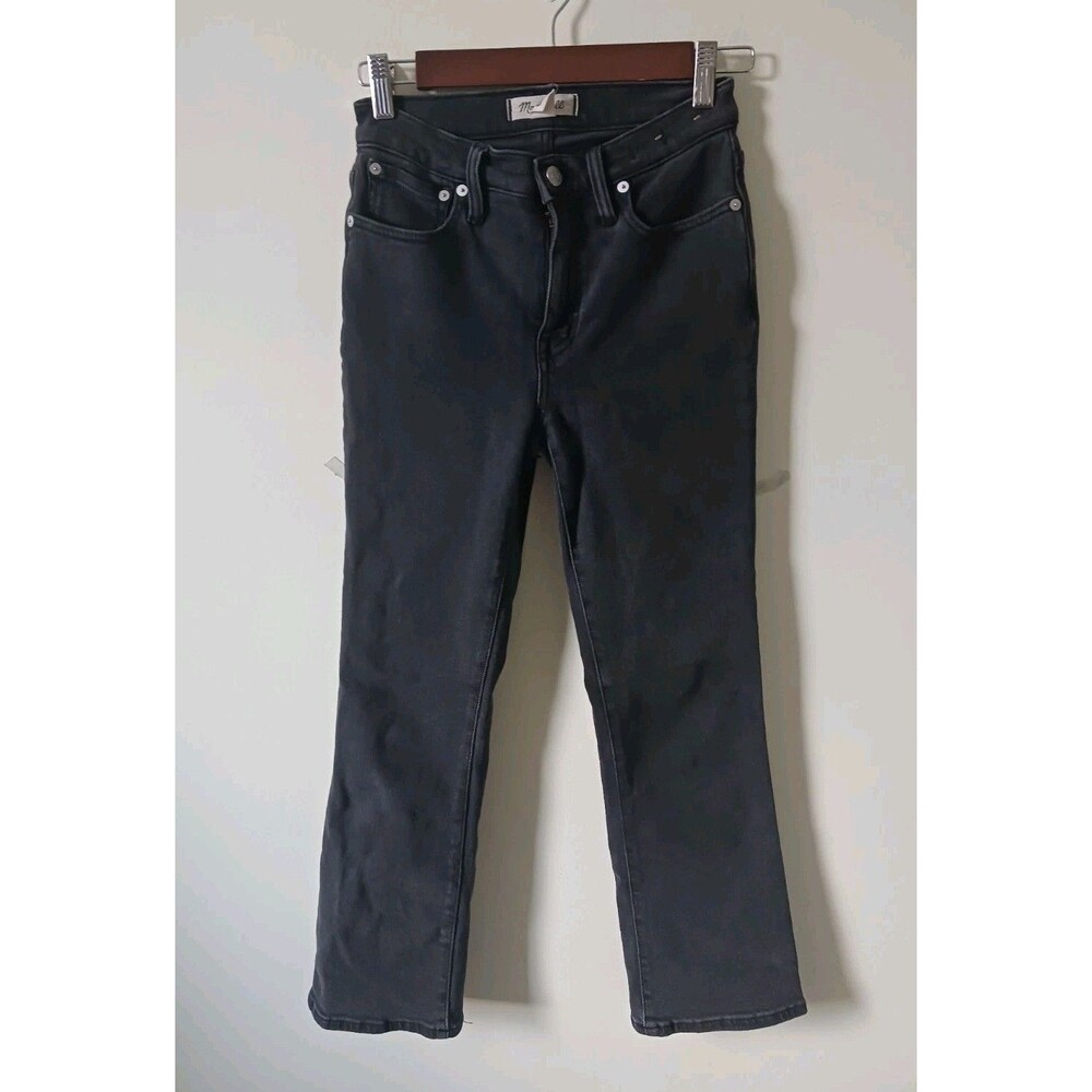 Madewell Kick Out Jeans Women 25 Gray Mid Rise Bootcut Stretch Denim